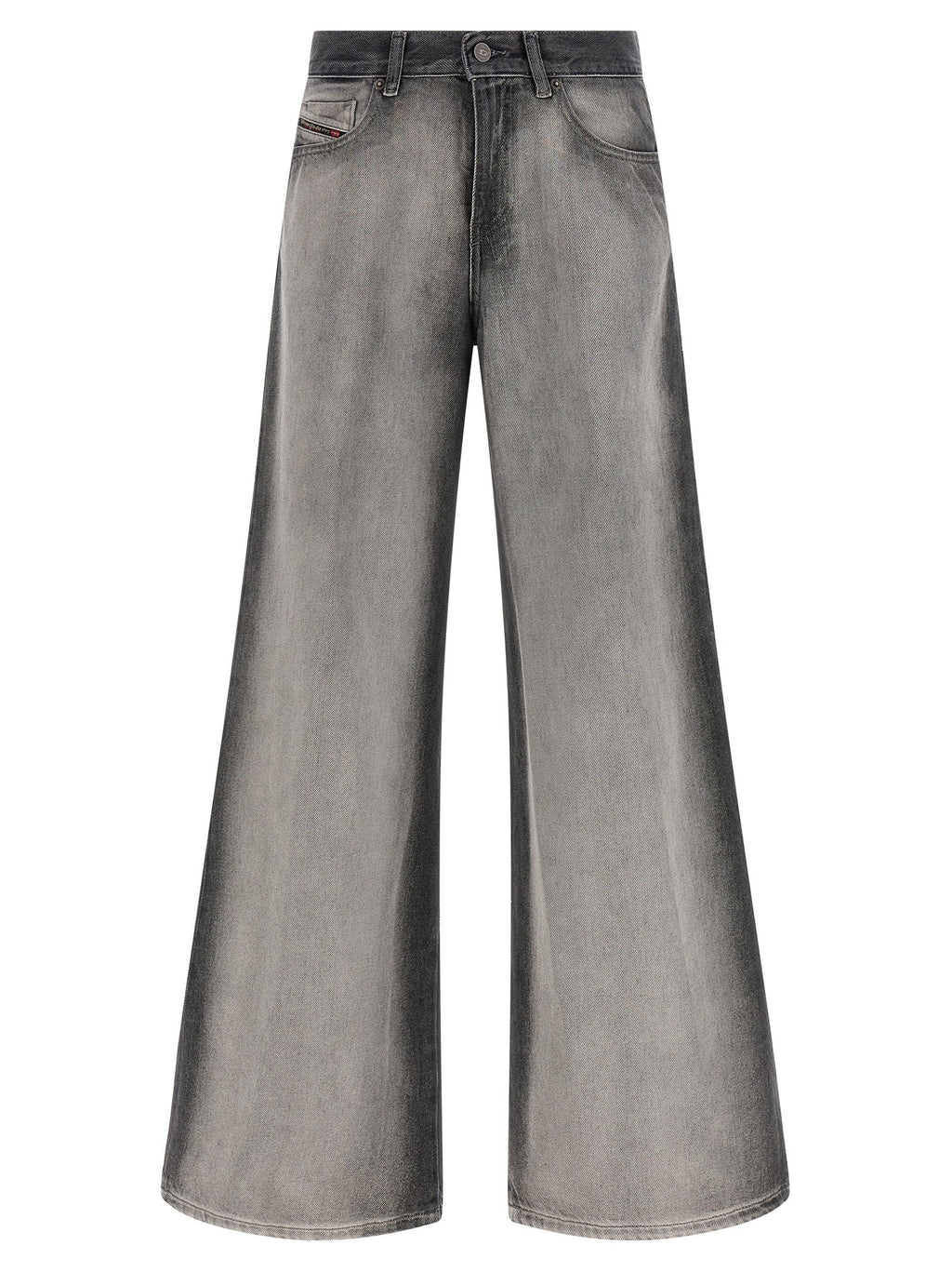 Diesel Gray Cotton Flared Jeans