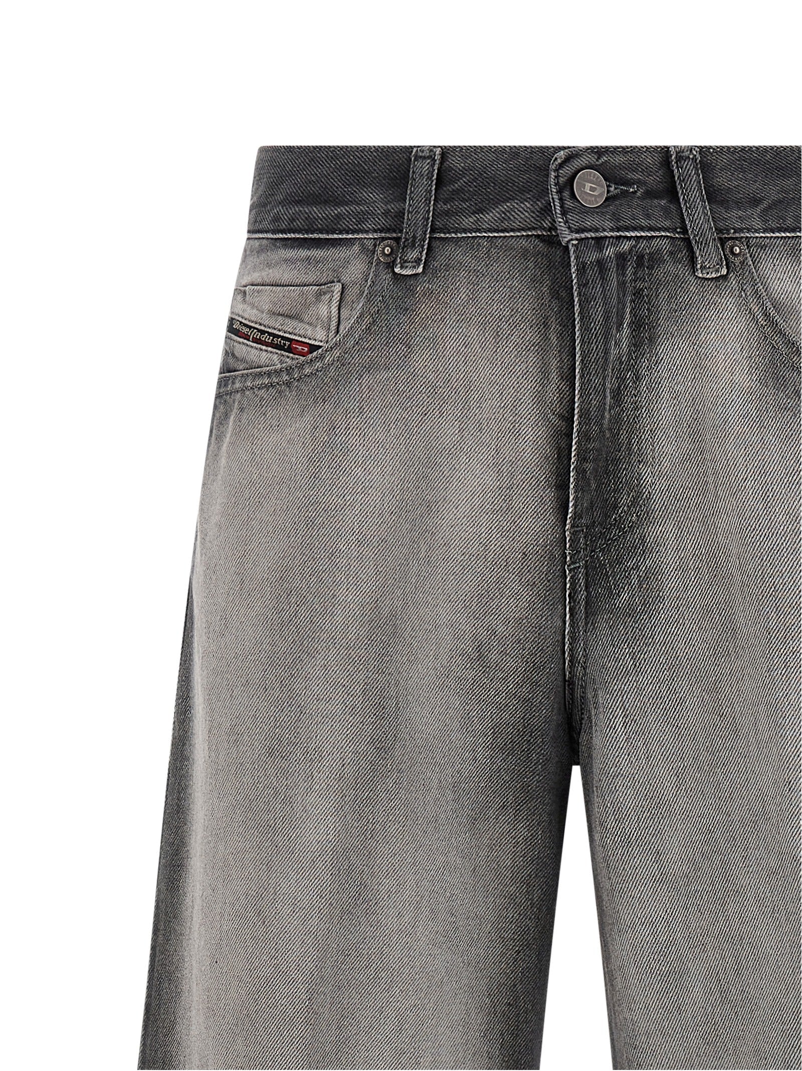 Diesel Gray Cotton Flared Jeans