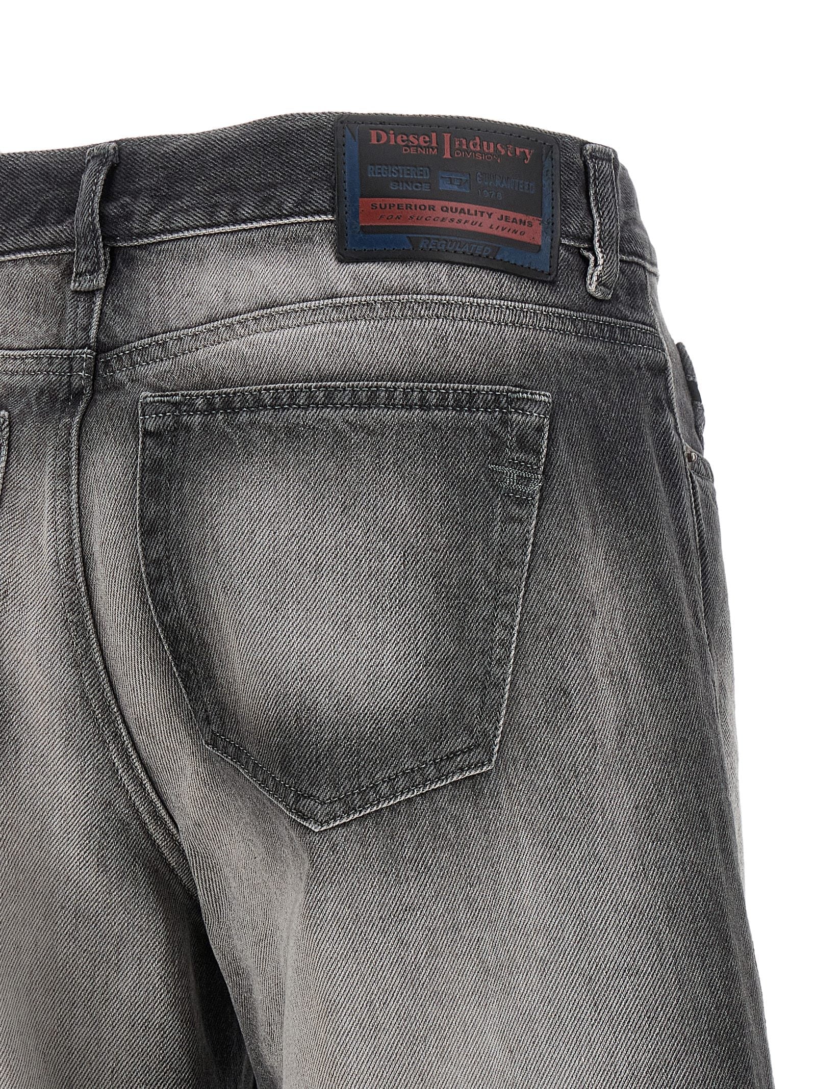 Diesel Gray Cotton Flared Jeans