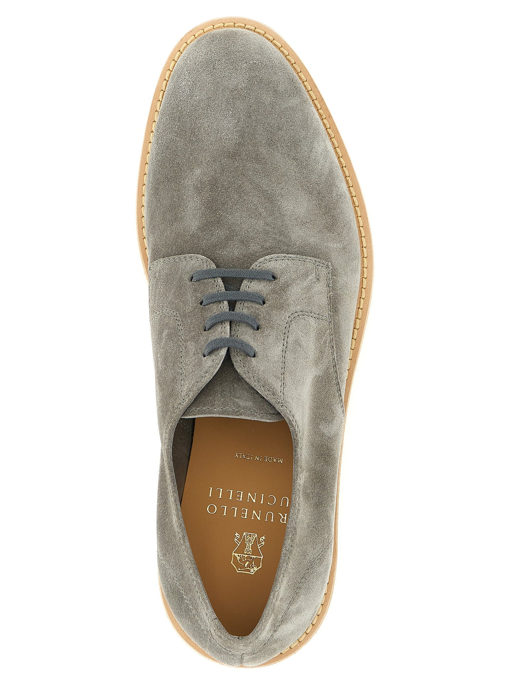 Brunello Cucinelli Gray Leather Oxfords And Derbies