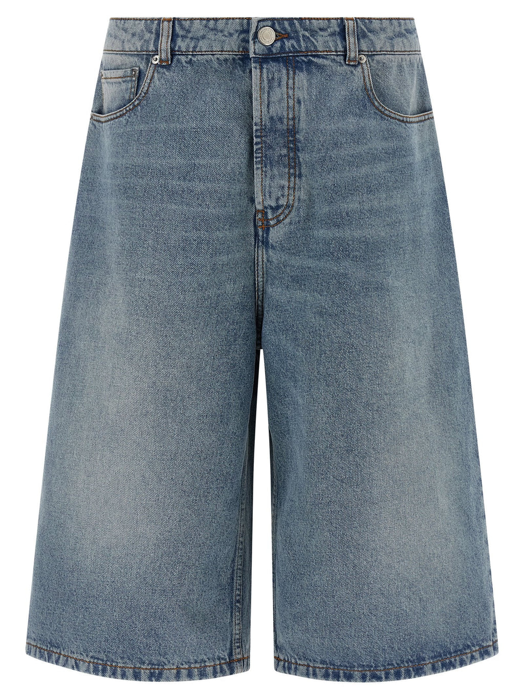 Ami Paris Blue Cotton Bermuda Shorts