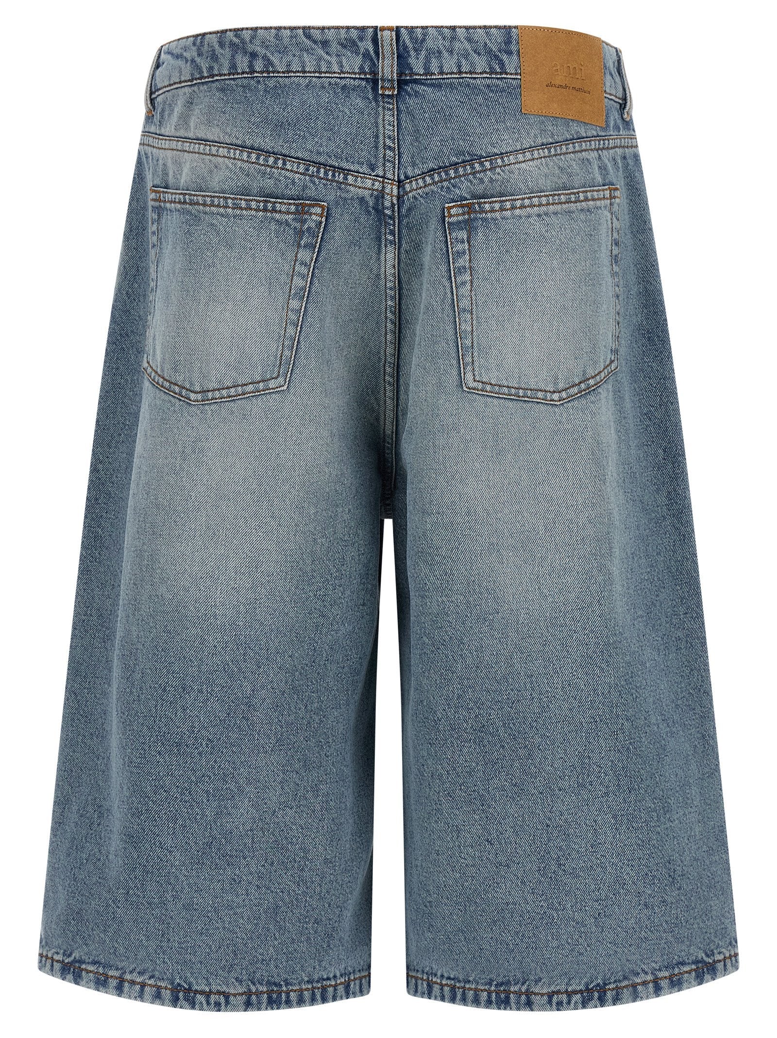 Ami Paris Blue Cotton Bermuda Shorts Ami Paris