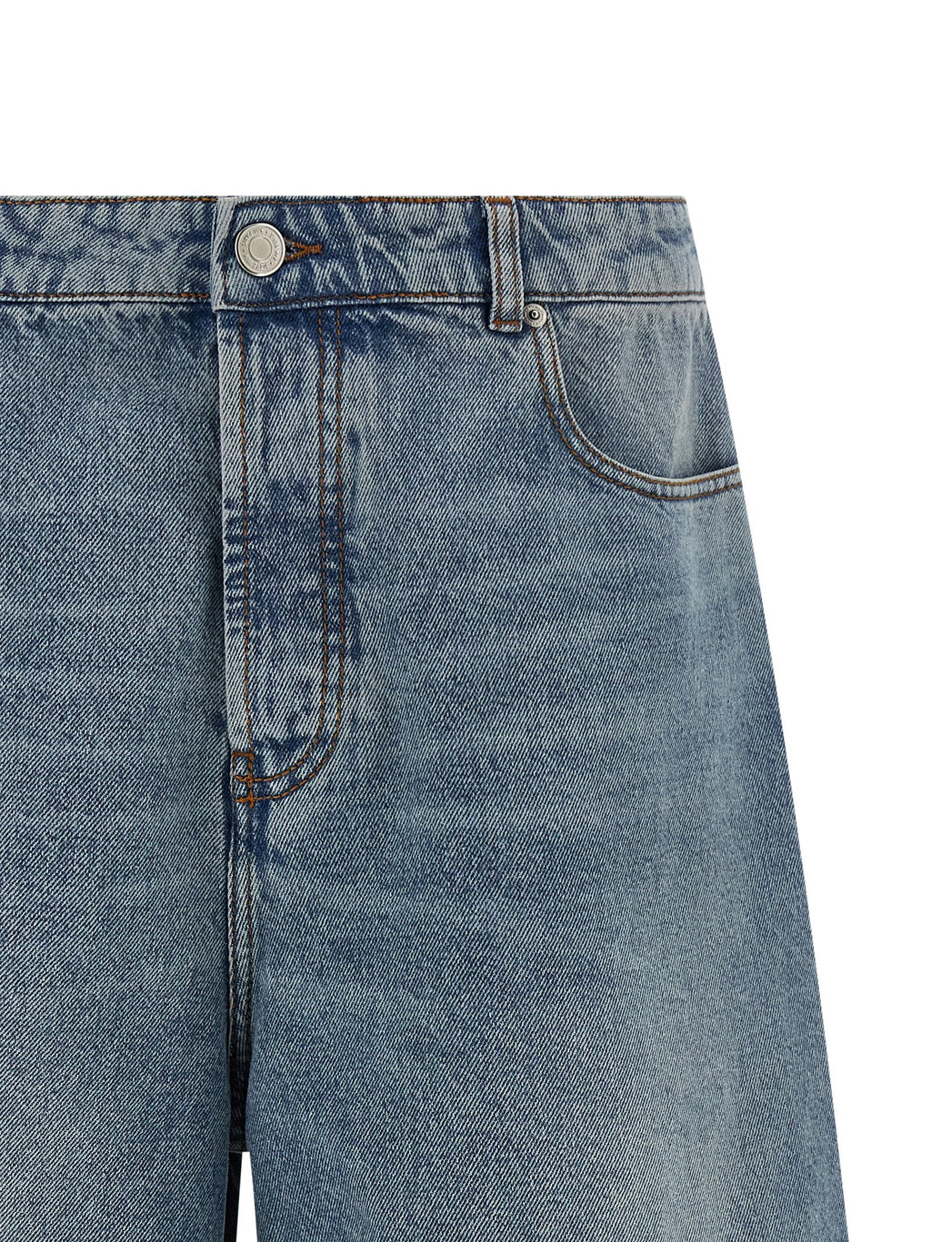 Ami Paris Blue Cotton Bermuda Shorts
