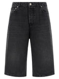 Ami Paris Black Cotton Bermuda Shorts