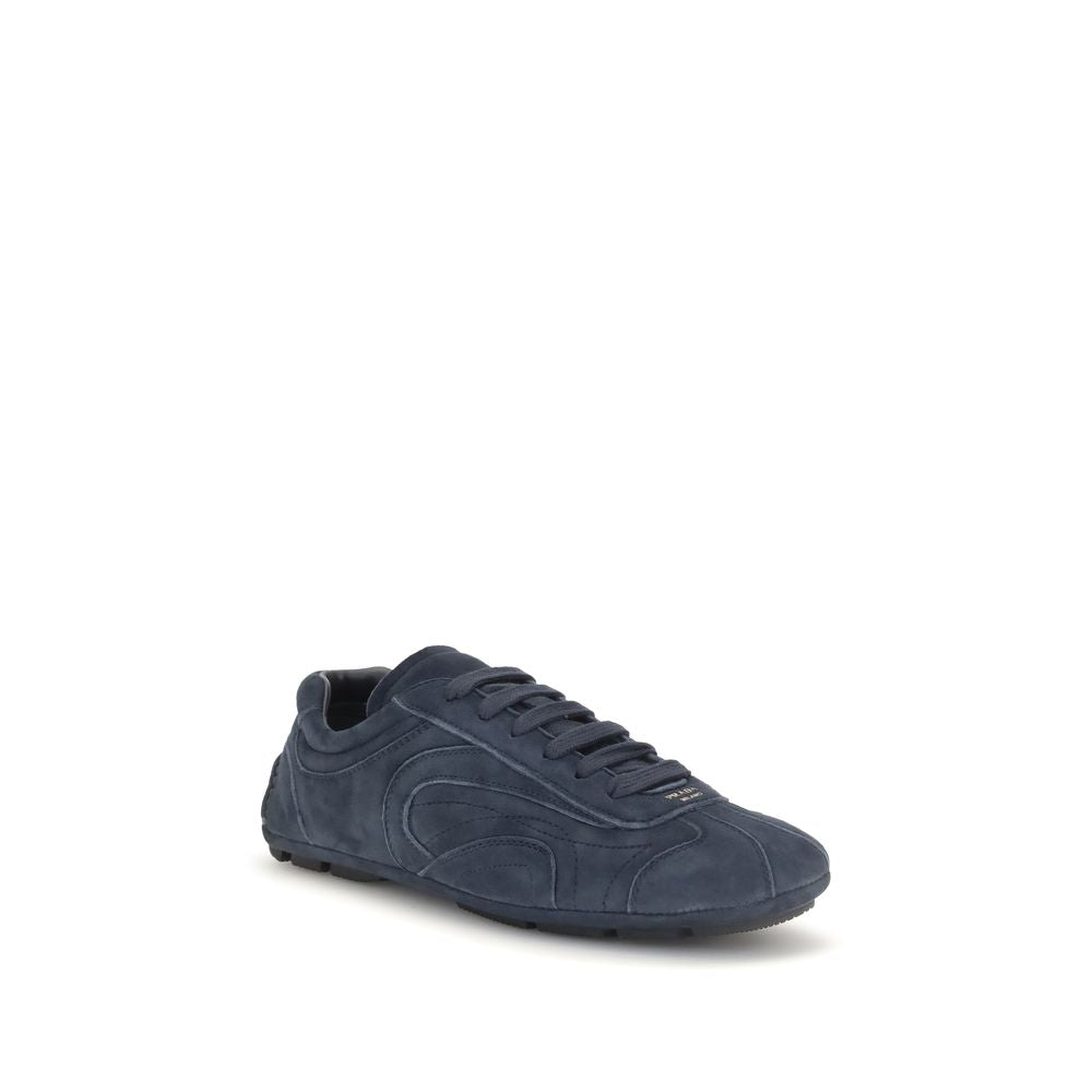 Prada Blue Calf Leather Bos Taurus Athletic Sneakers