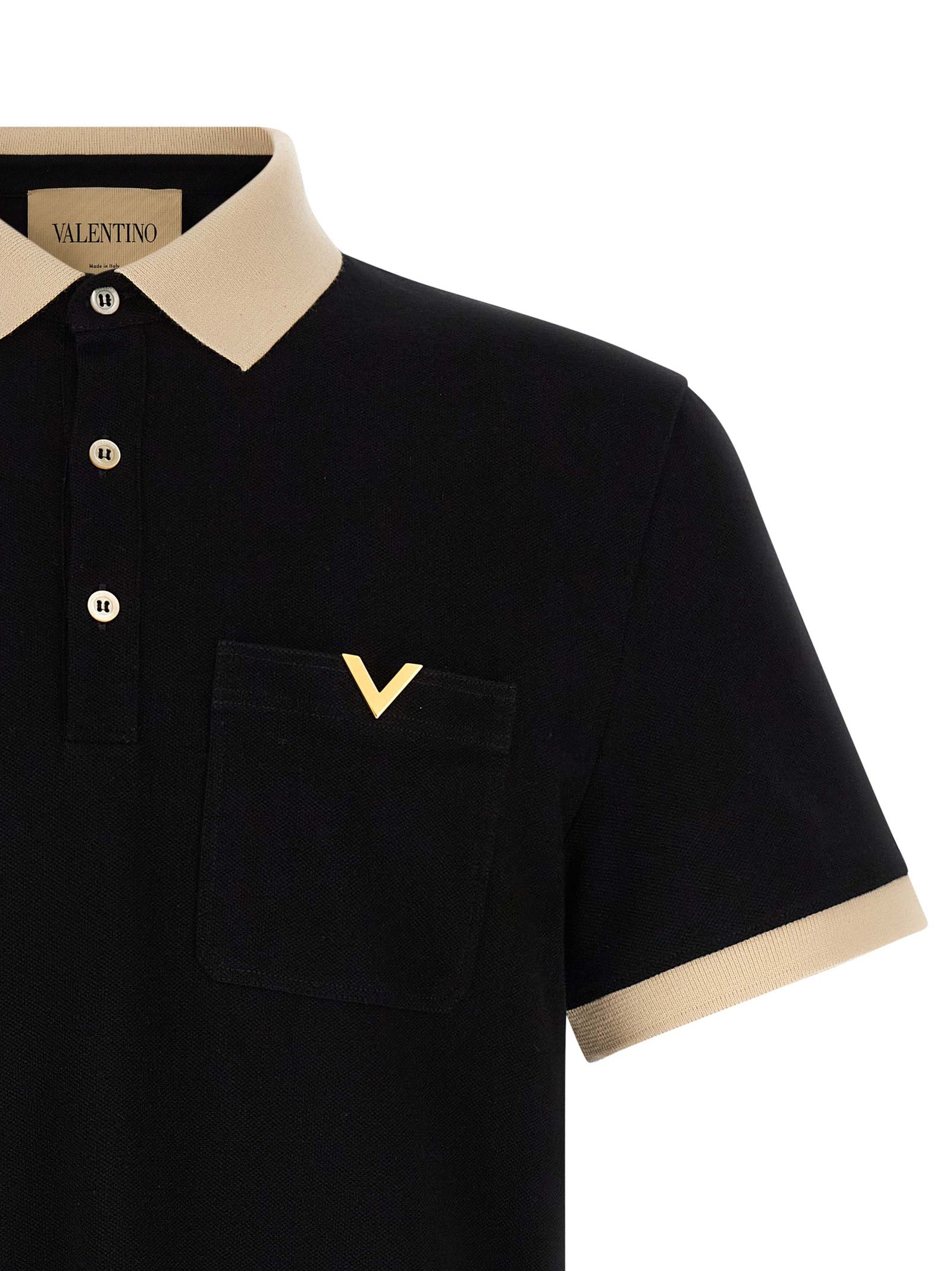 Valentino Garavani Bicolor Cotton Polo Shirt Valentino Garavani