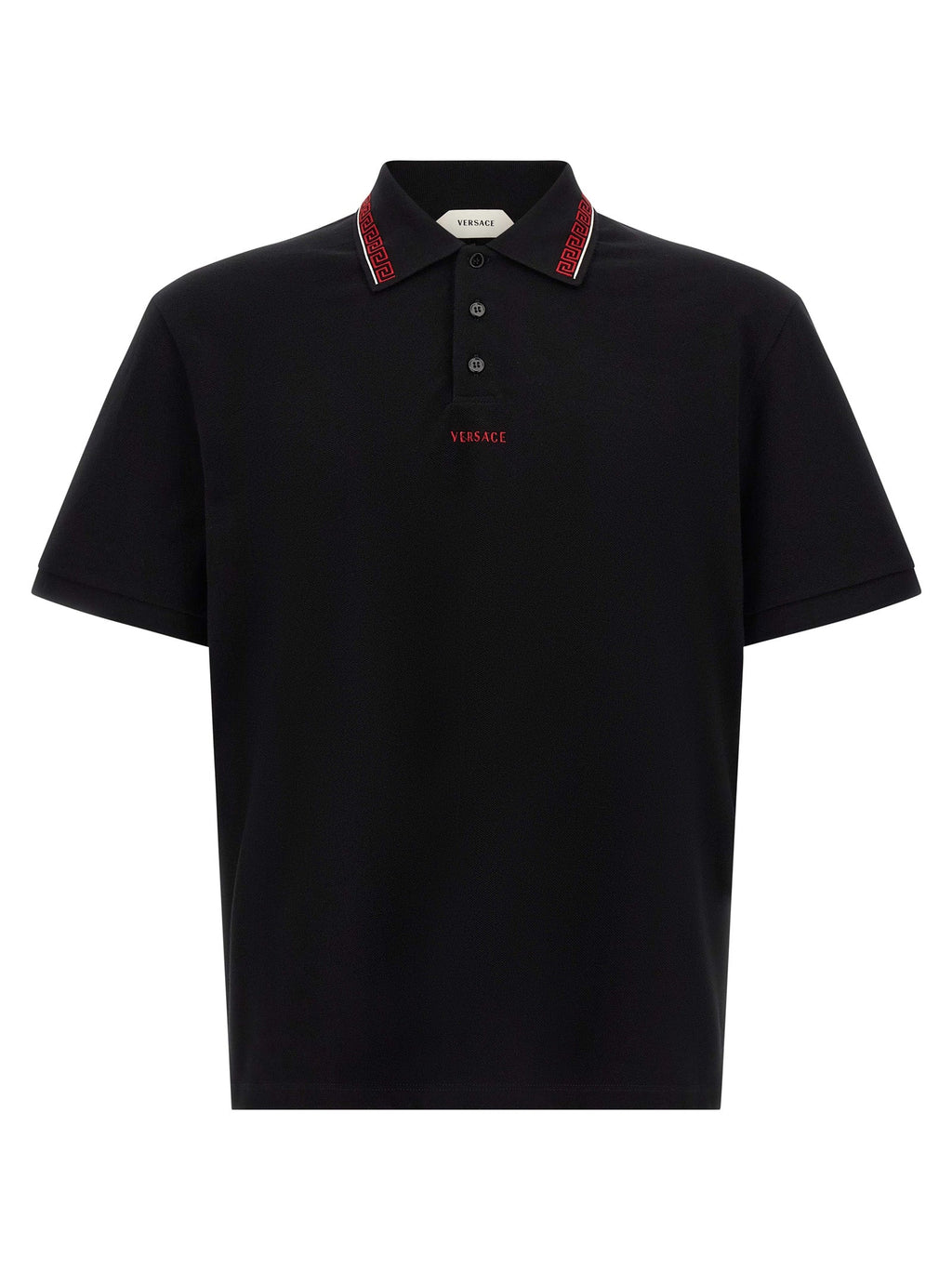 Versace Black Cotton Polo Shirt
