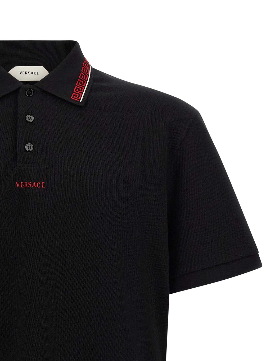Versace Black Cotton Polo Shirt