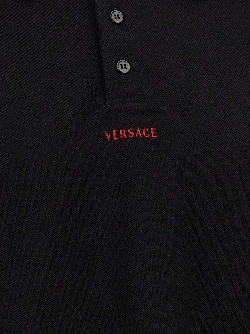 Versace Black Cotton Polo Shirt