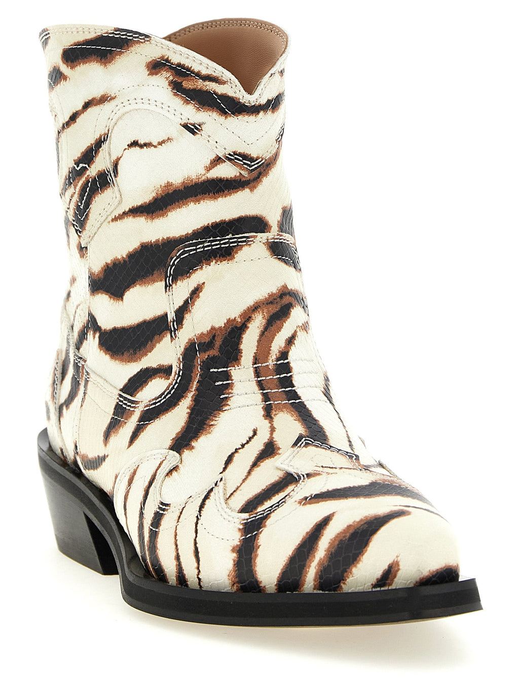 Ganni Beige Polyester Chelsea Boots