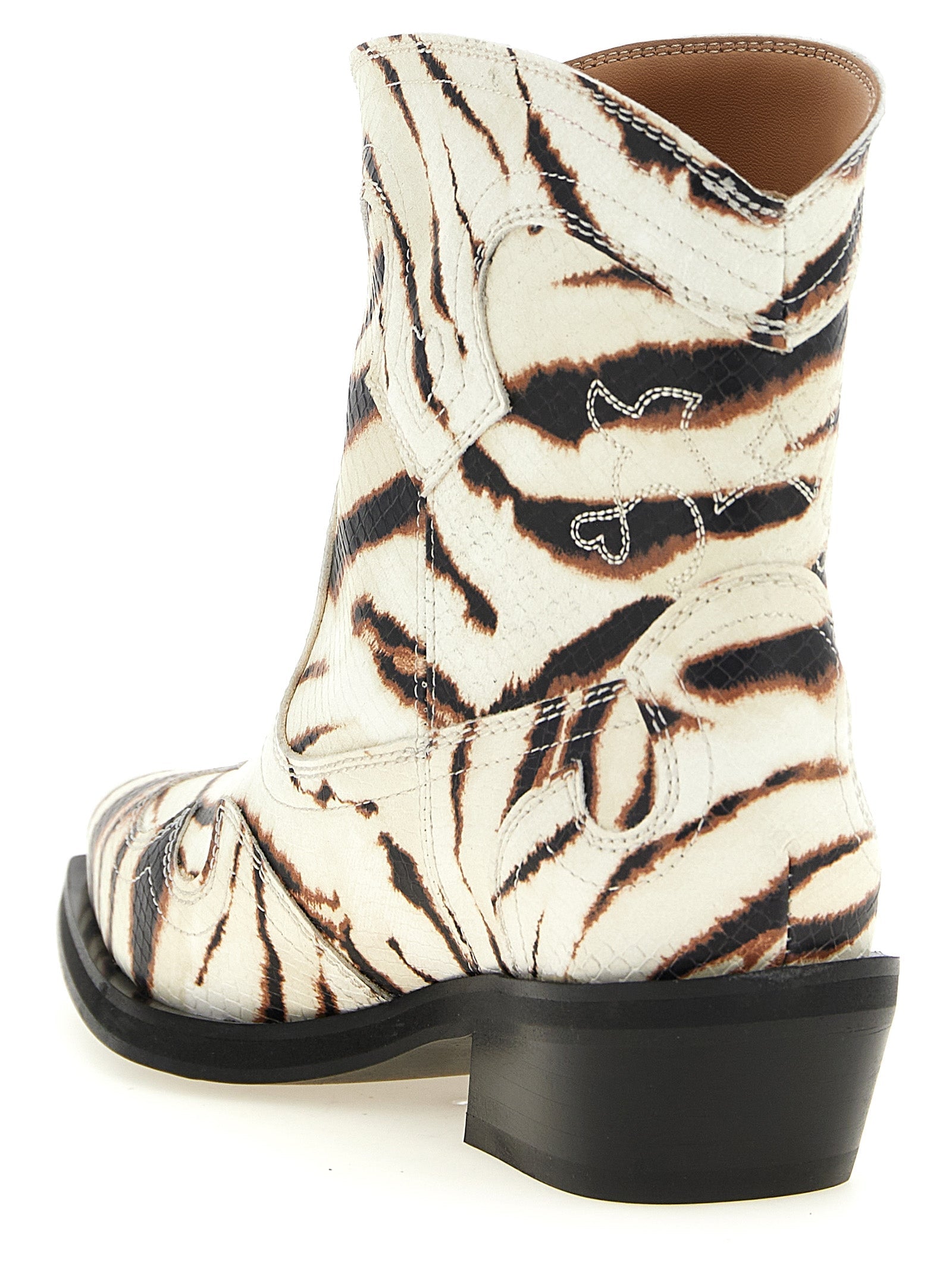 Ganni Beige Polyester Chelsea Boots