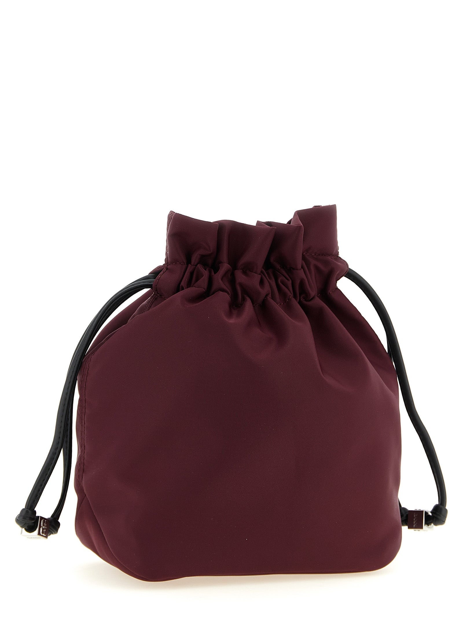 Ganni Bordeaux Recycled Polyamide Clutch Bag Ganni