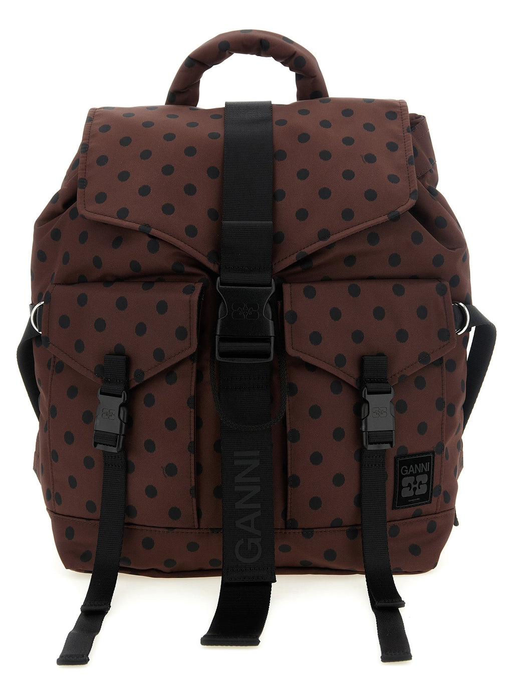 Ganni Brown Recycled Polyamide Backpack
