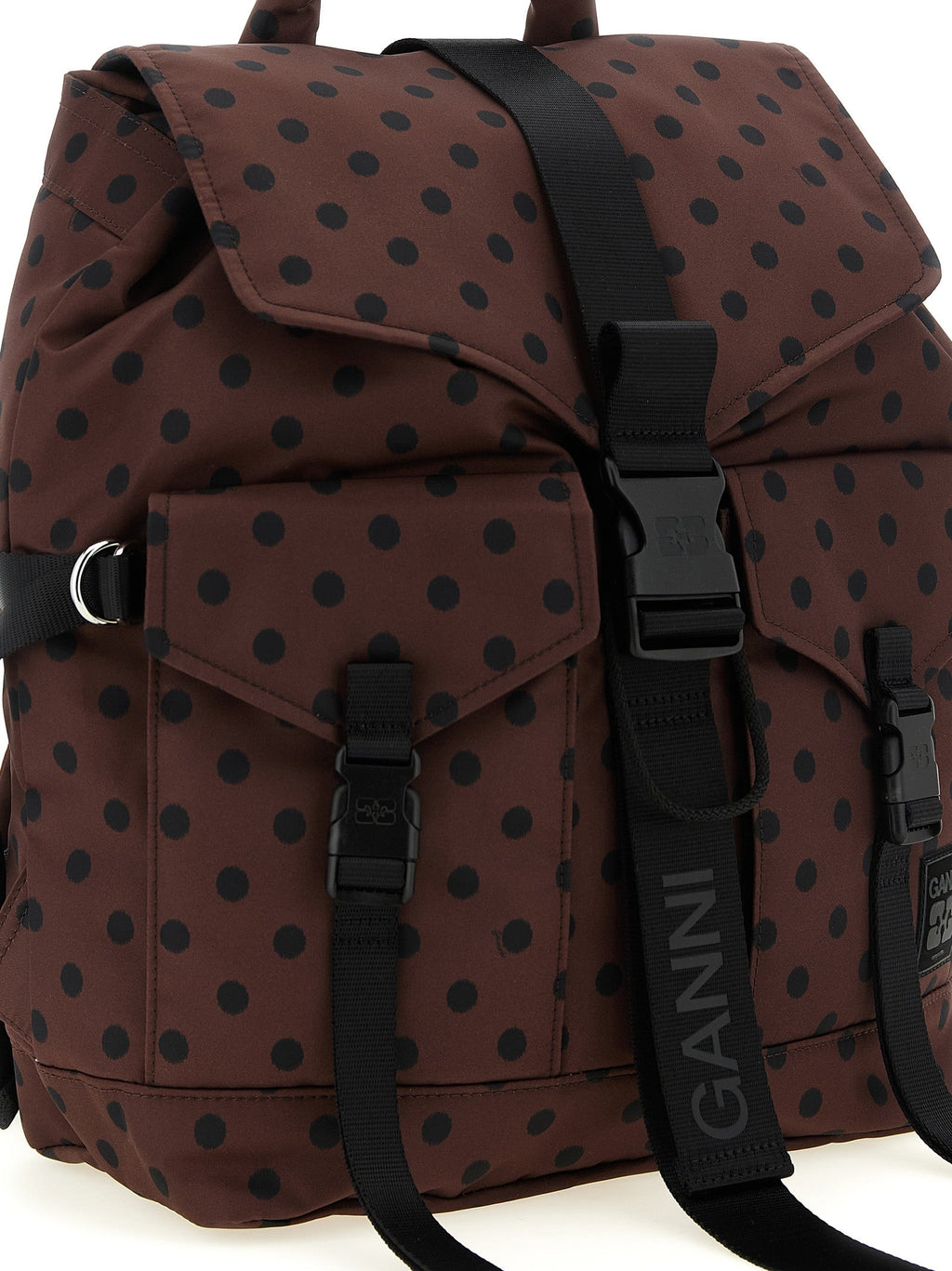 Ganni Brown Recycled Polyamide Backpack