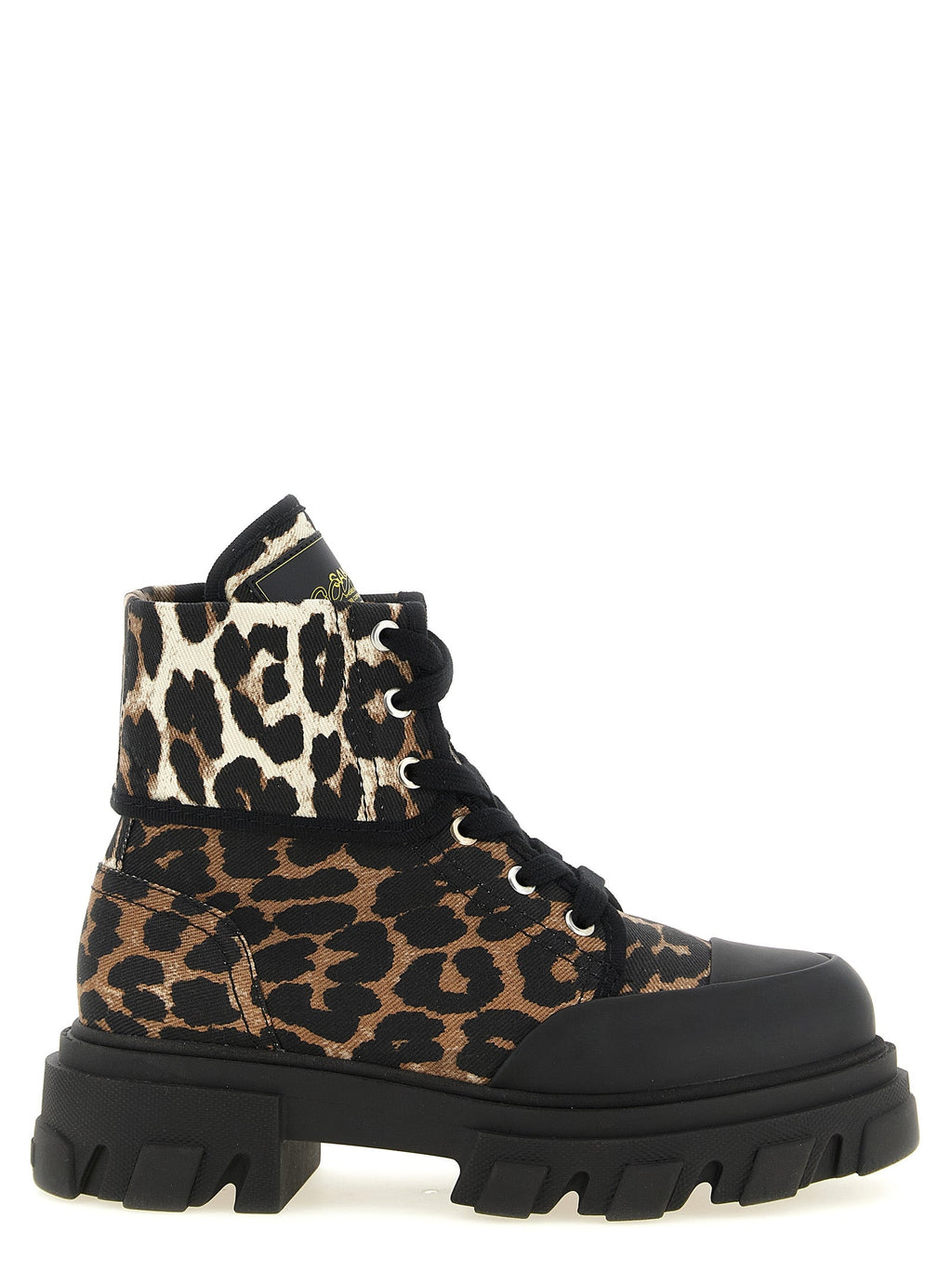 Ganni Multicolor Cotton Lace-Up Boots