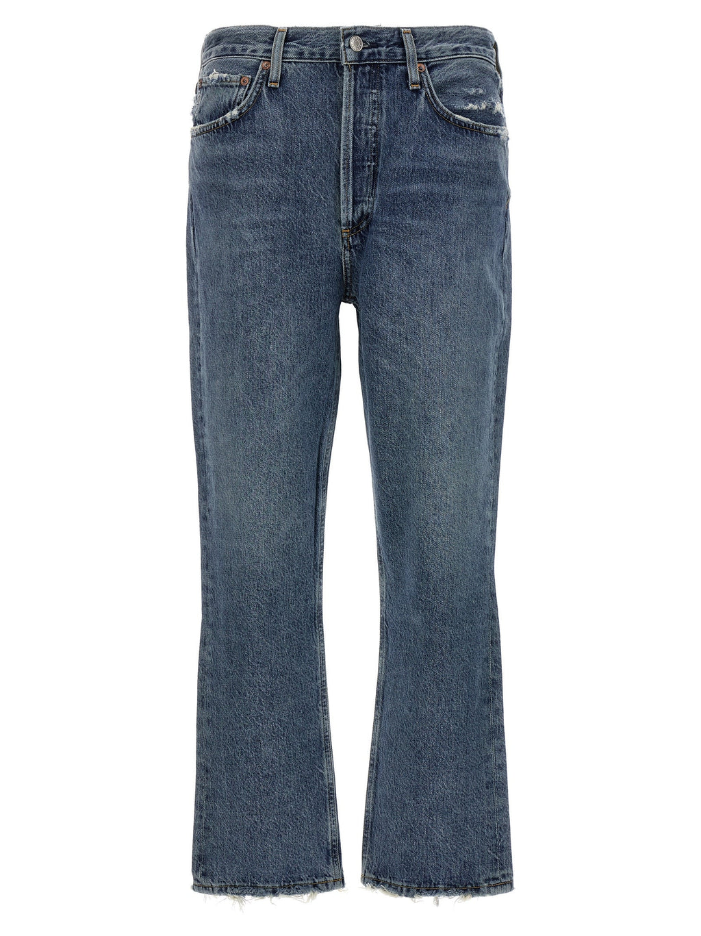 Agolde Blue Cotton Cropped Jeans