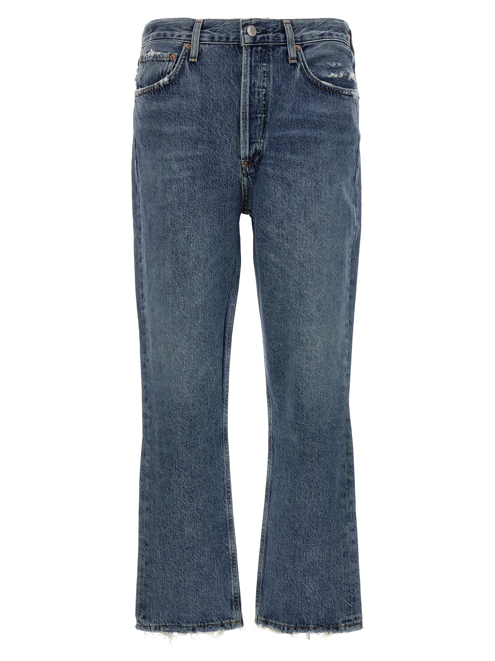 Agolde Blue Cotton Cropped Jeans