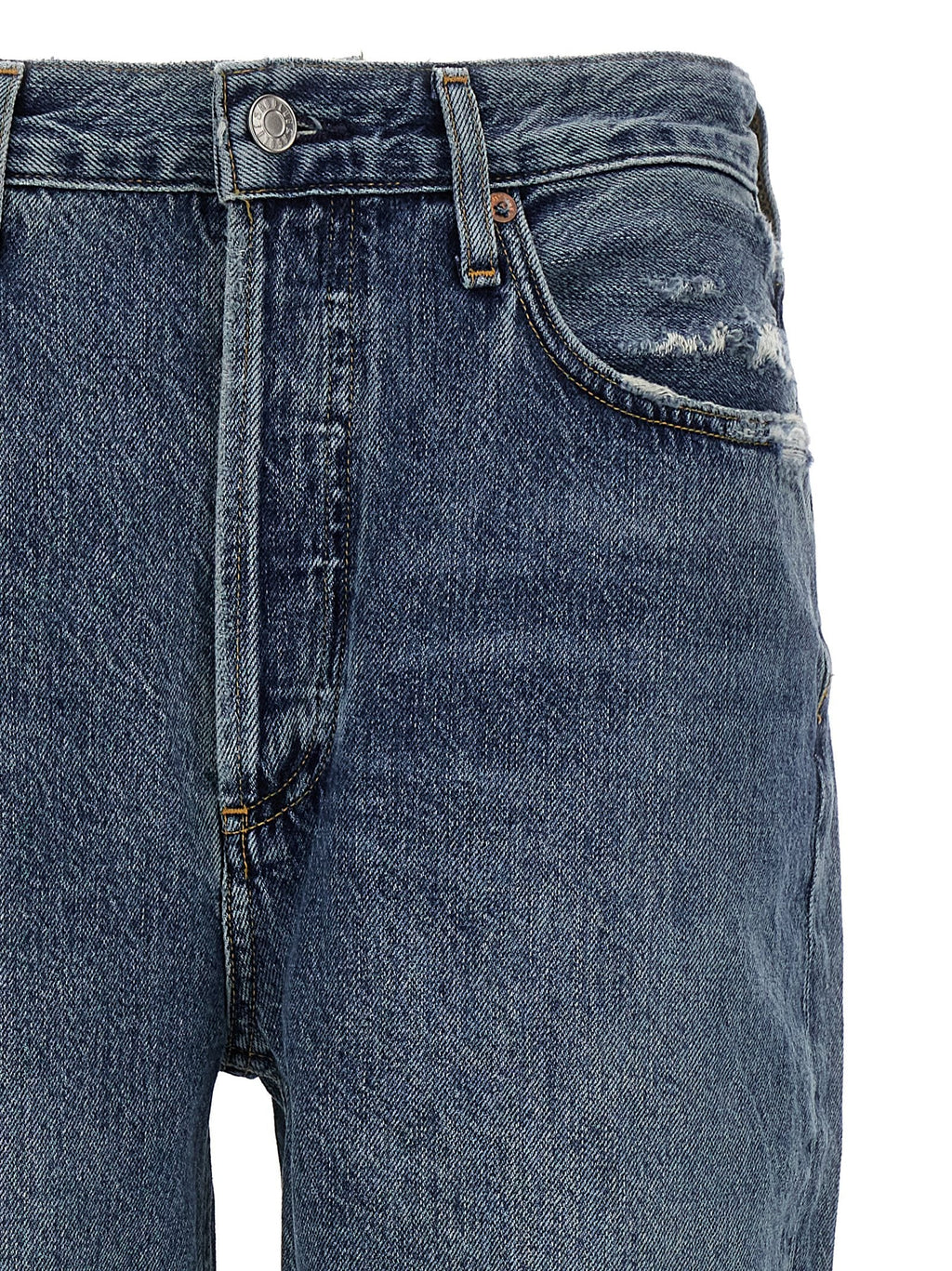 Agolde Blue Cotton Cropped Jeans