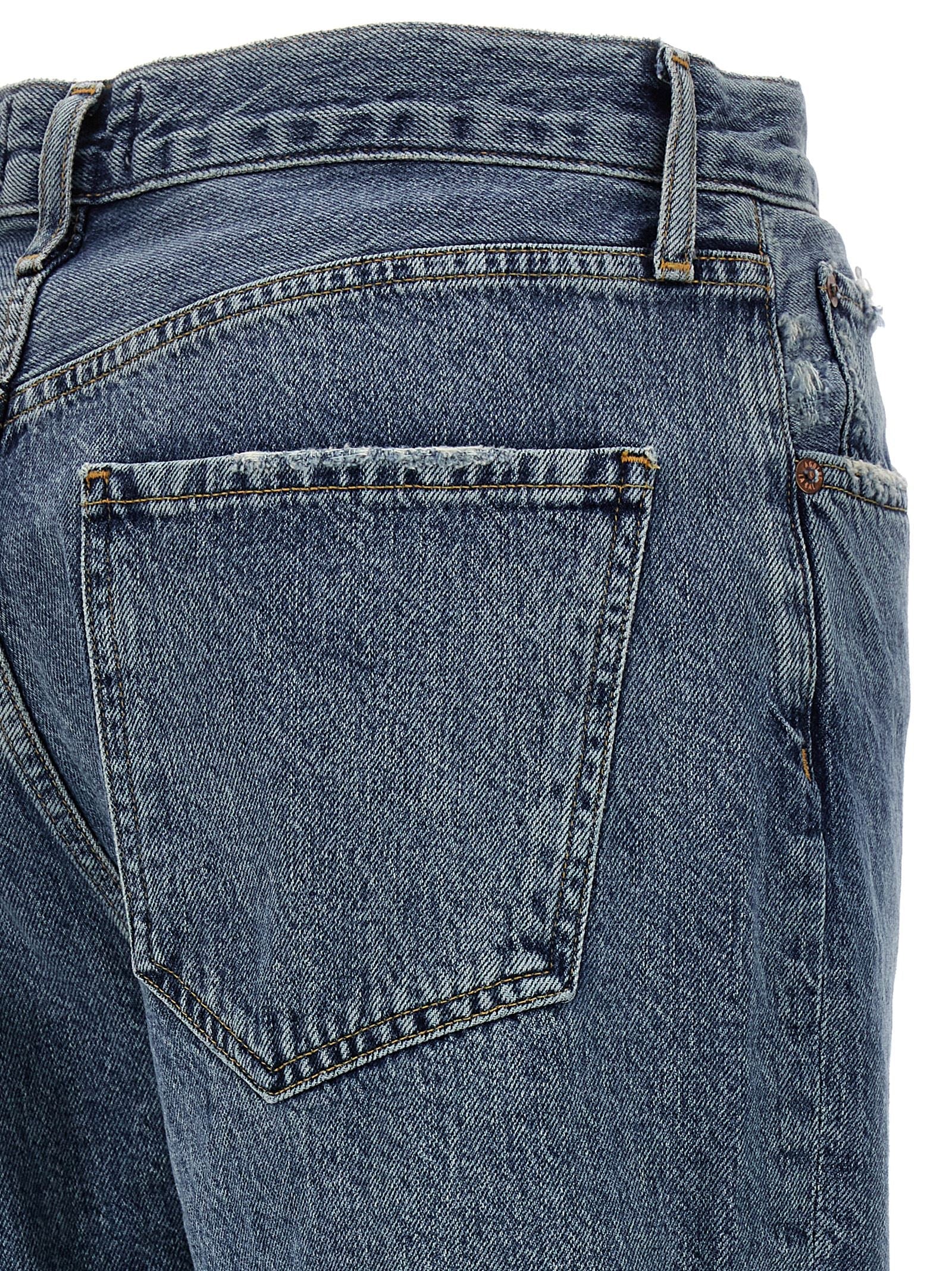 Agolde Blue Cotton Cropped Jeans