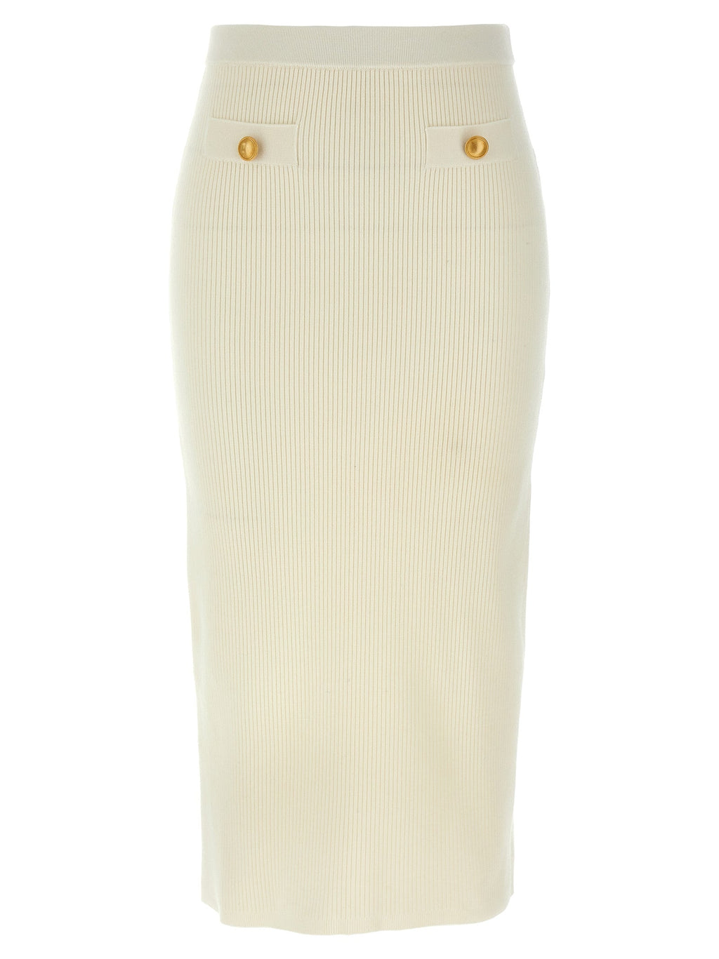 Alessandra Rich White Wool Midi Skirt Alessandra Rich