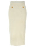 Alessandra Rich White Wool Midi Skirt Alessandra Rich