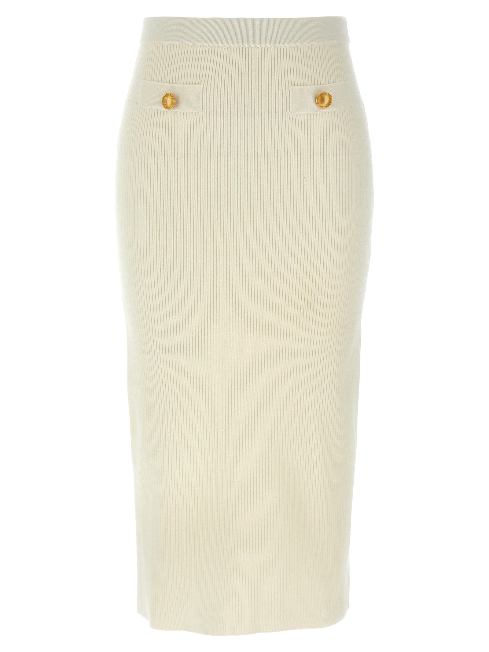Alessandra Rich White Wool Midi Skirt Alessandra Rich