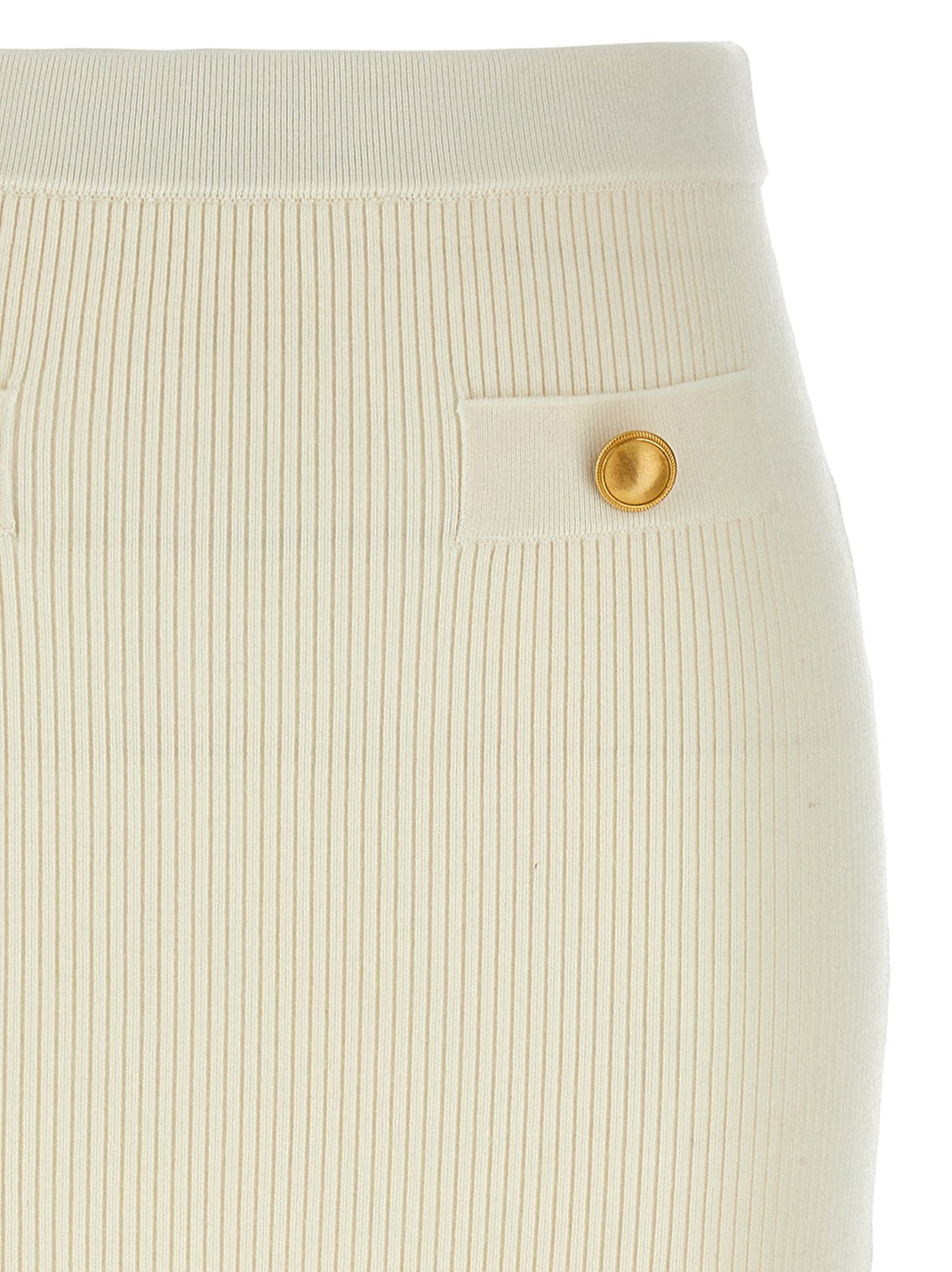 Alessandra Rich White Wool Midi Skirt Alessandra Rich