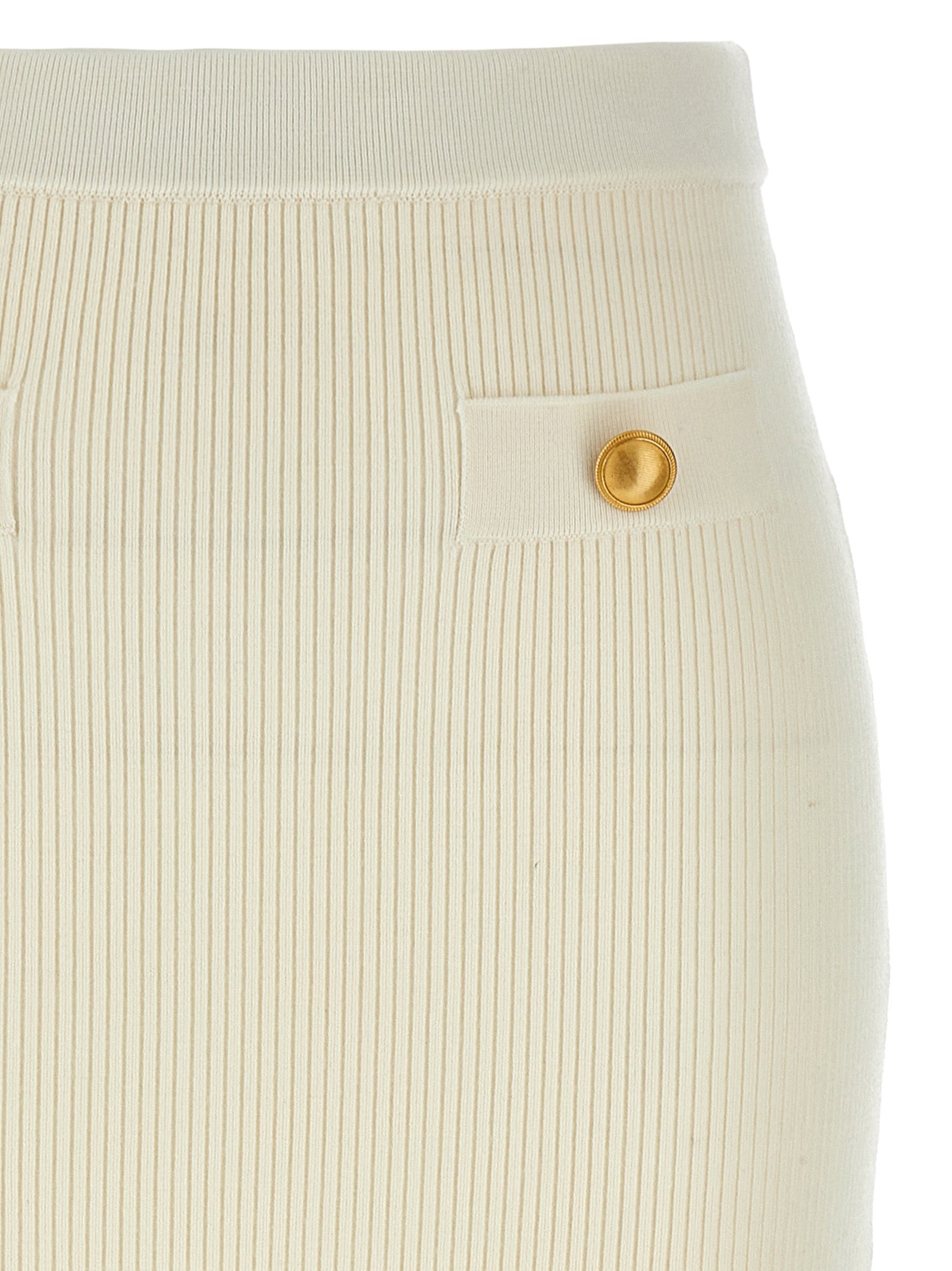 Alessandra Rich White Wool Midi Skirt Alessandra Rich