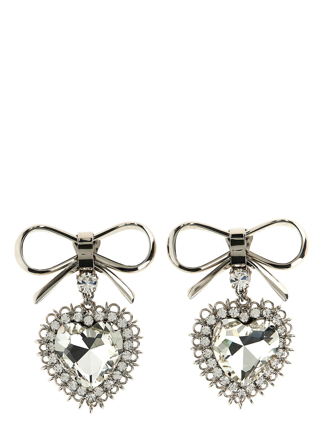 Alessandra Rich Silver Glass Earrings