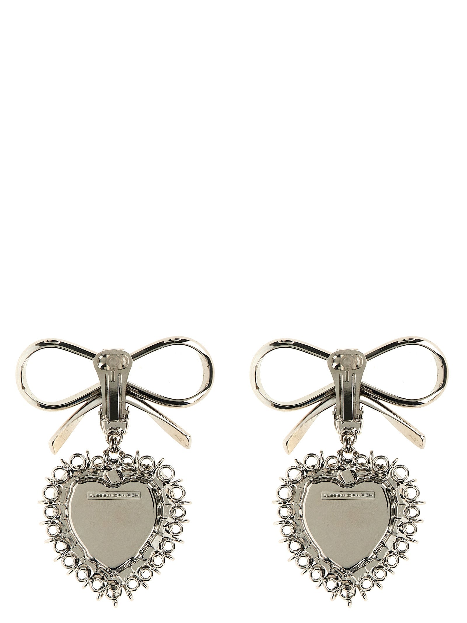 Alessandra Rich Silver Glass Earrings