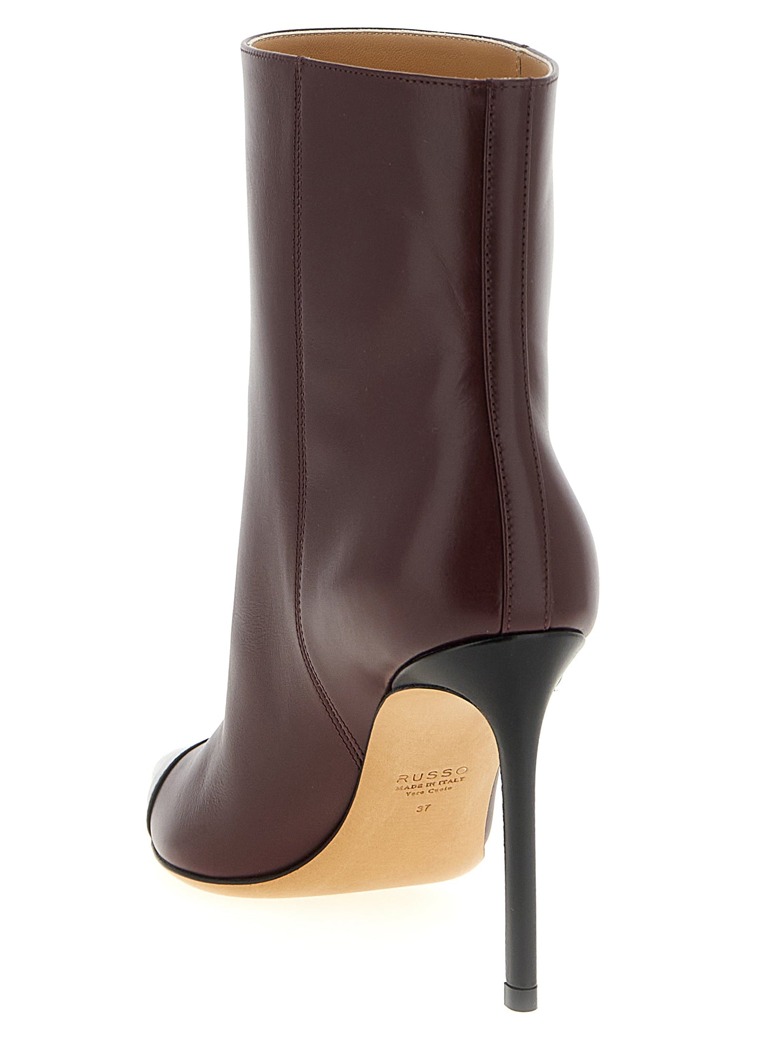 Francesco Russo Bordeaux Goatskin Ankle Boots