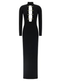 Elisabetta Franchi Black Viscose Long Dress