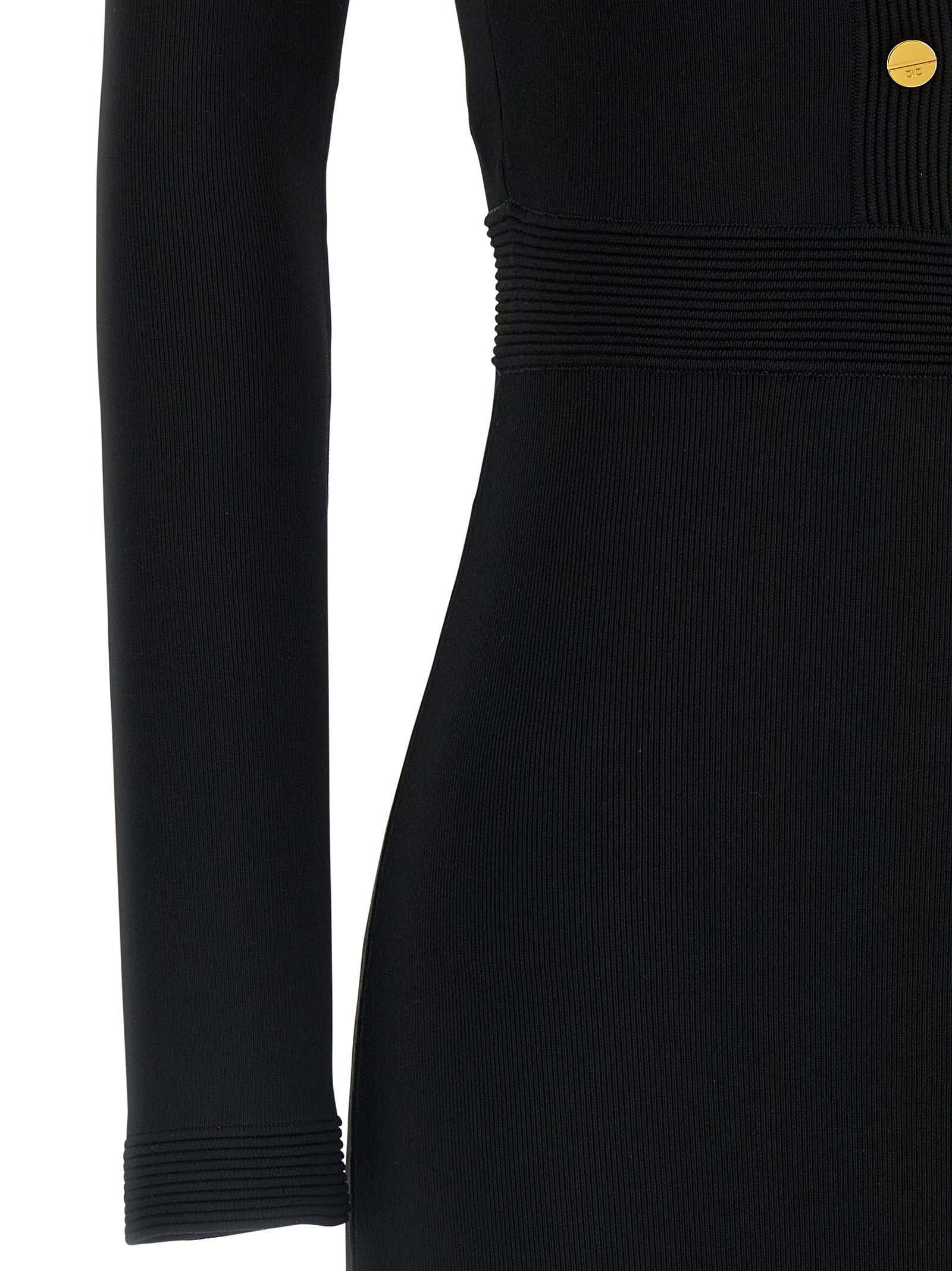 Elisabetta Franchi Black Viscose Long Dress