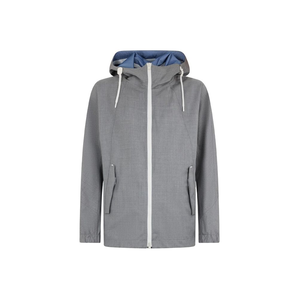 Herno Gray Virgin Wool Shell Jacket