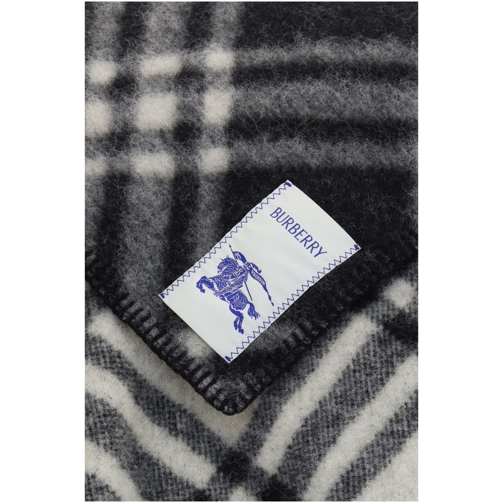 Burberry Gray Wool Oves Aries Scarf Burberry