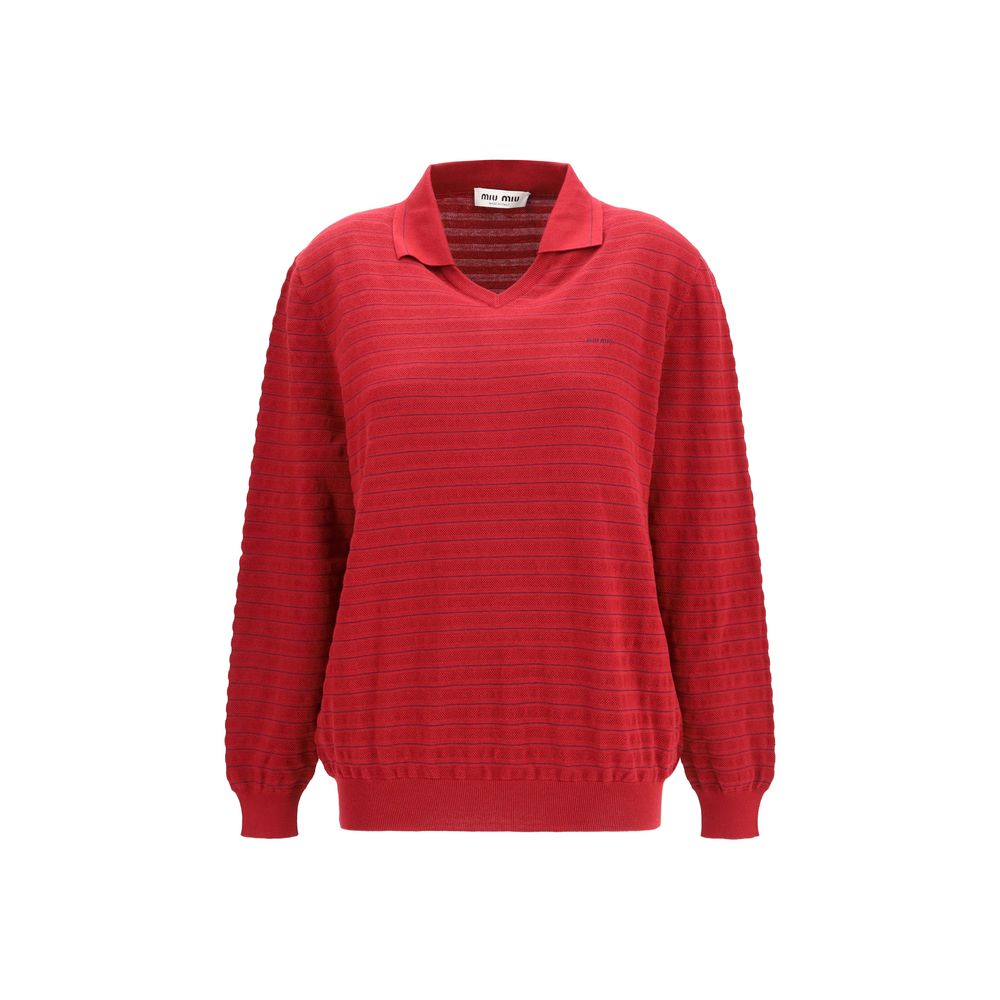 Miu Miu Bordeaux Cotton Sweatshirt