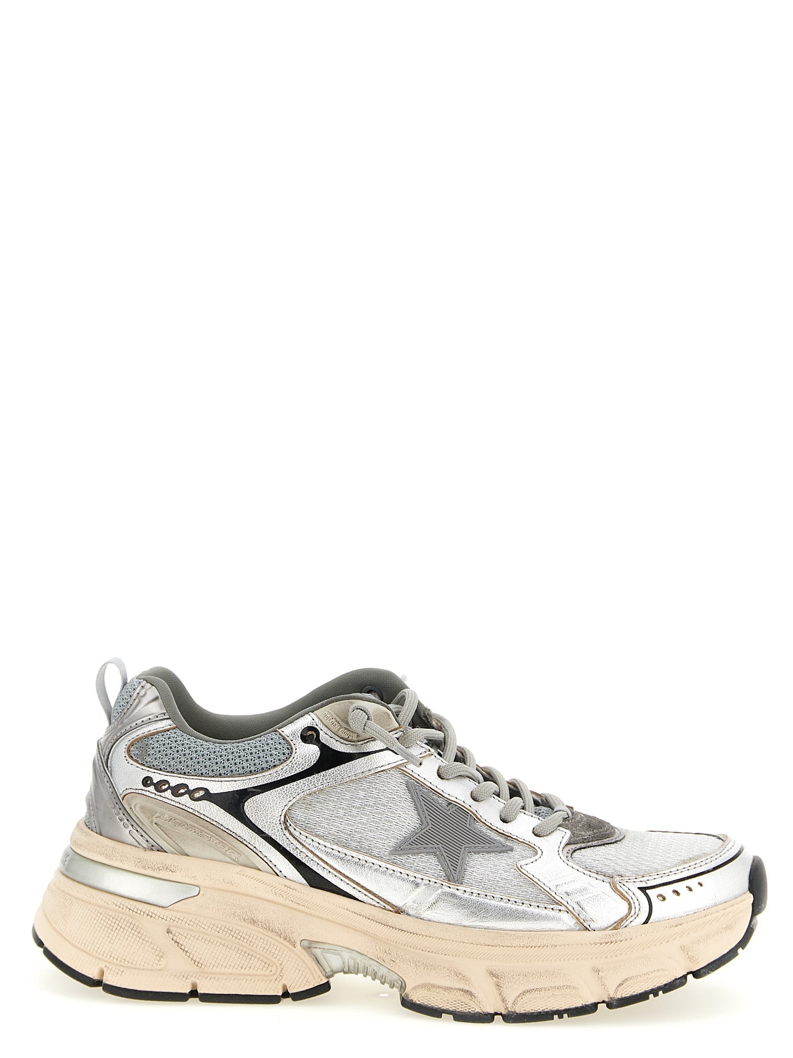 Golden Goose Silver Leather Chunky Sneakers