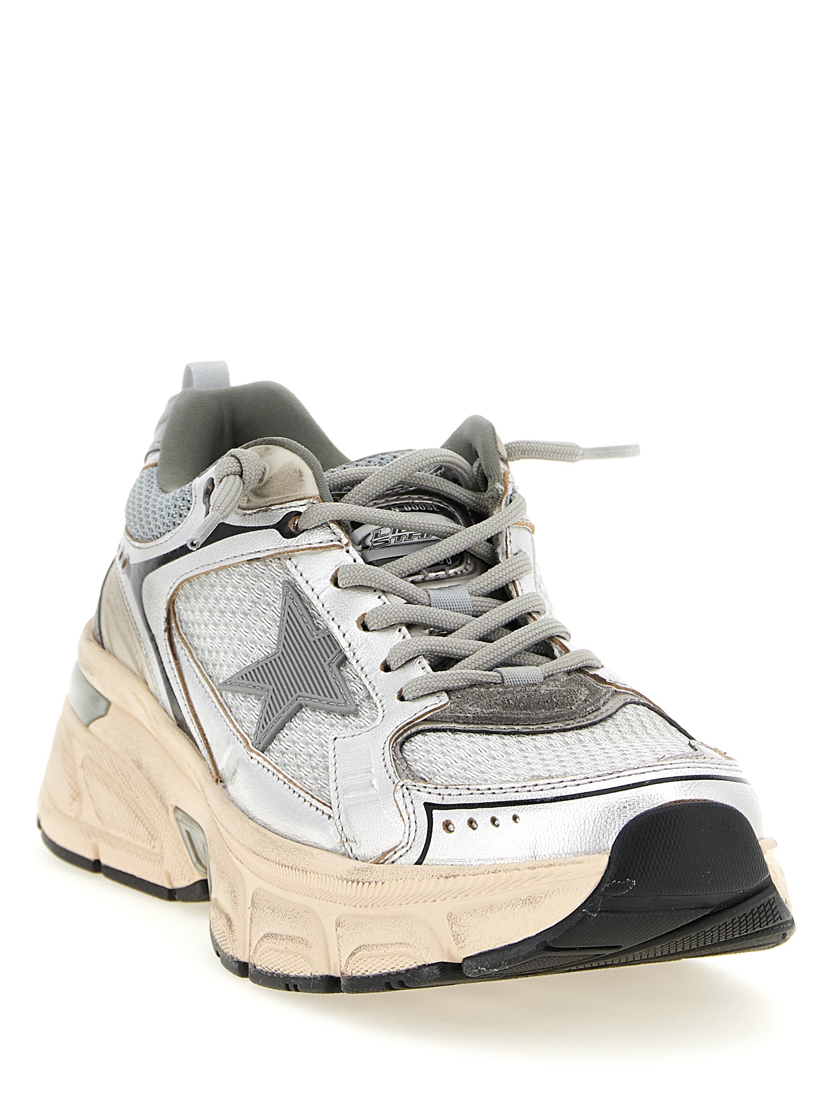 Golden Goose Silver Leather Chunky Sneakers