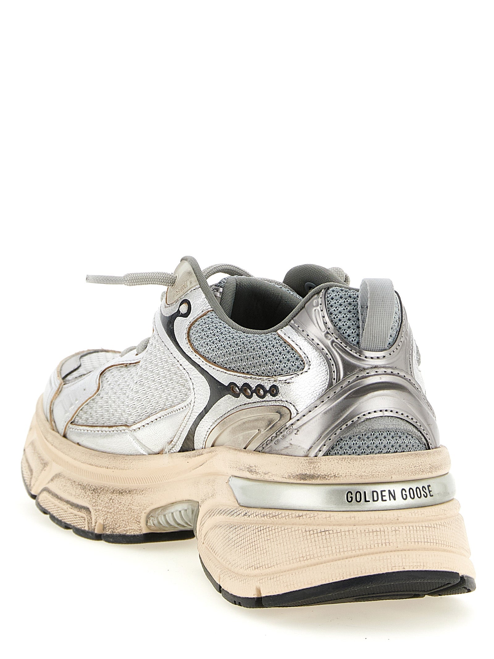 Golden Goose Silver Leather Chunky Sneakers