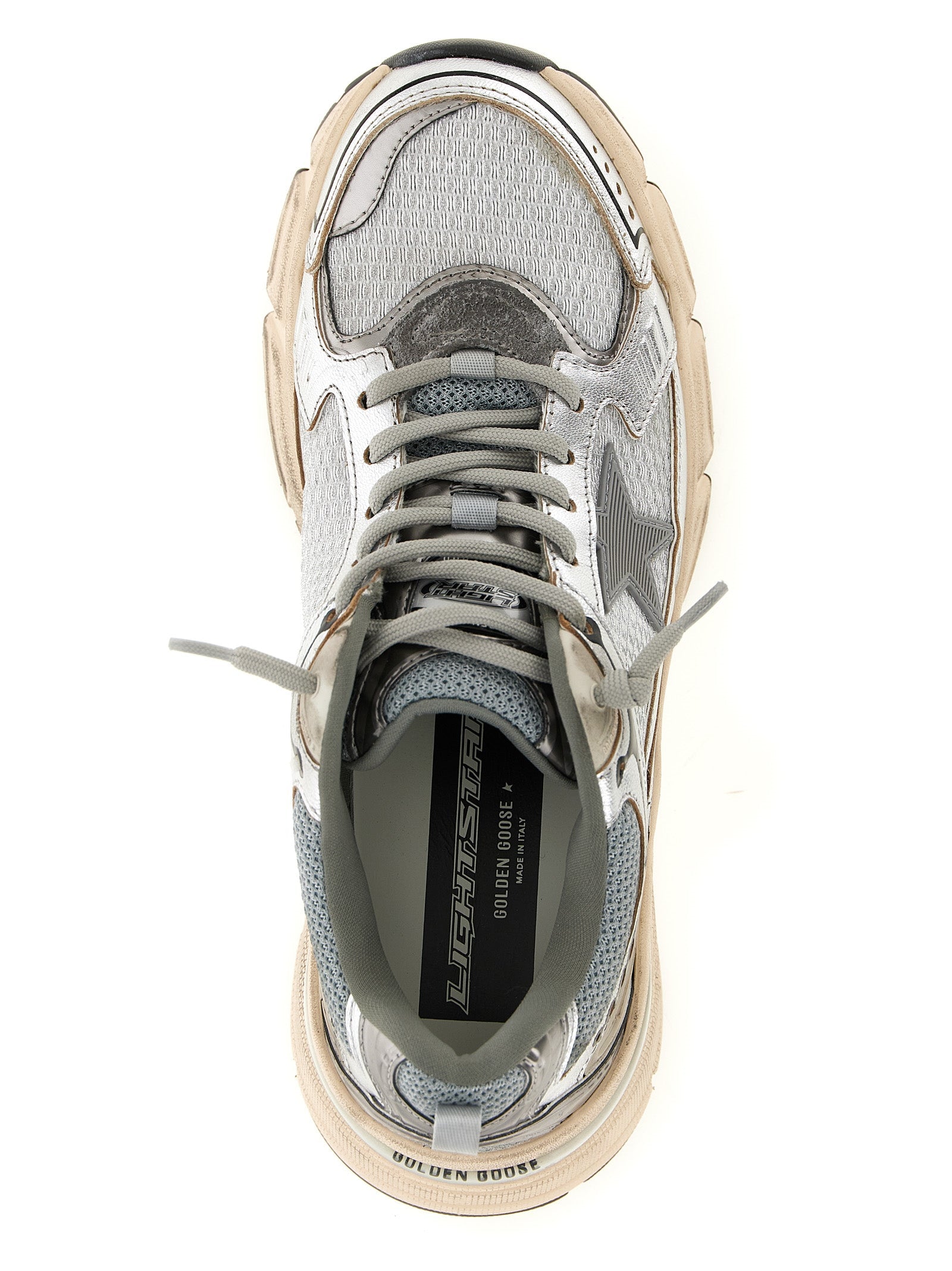 Golden Goose Silver Leather Chunky Sneakers