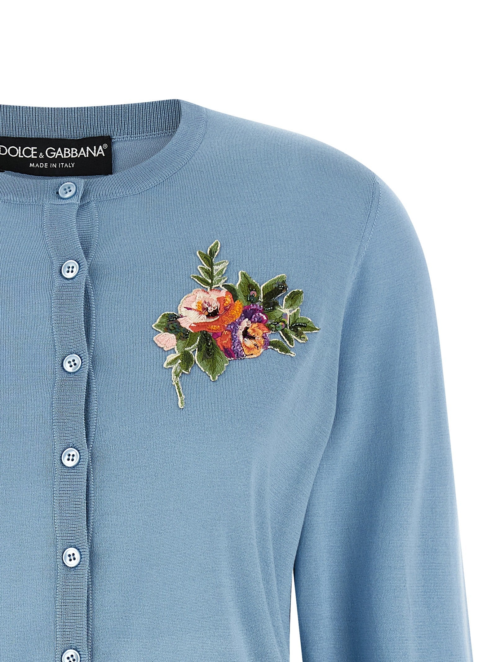 Dolce & Gabbana Blue Silk Cardigan
