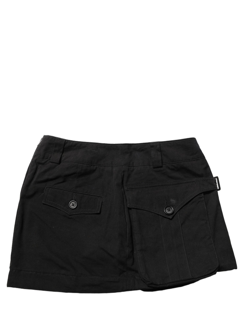 Dolce & Gabbana Black Cotton Mid Waist A-line Mini Skirt