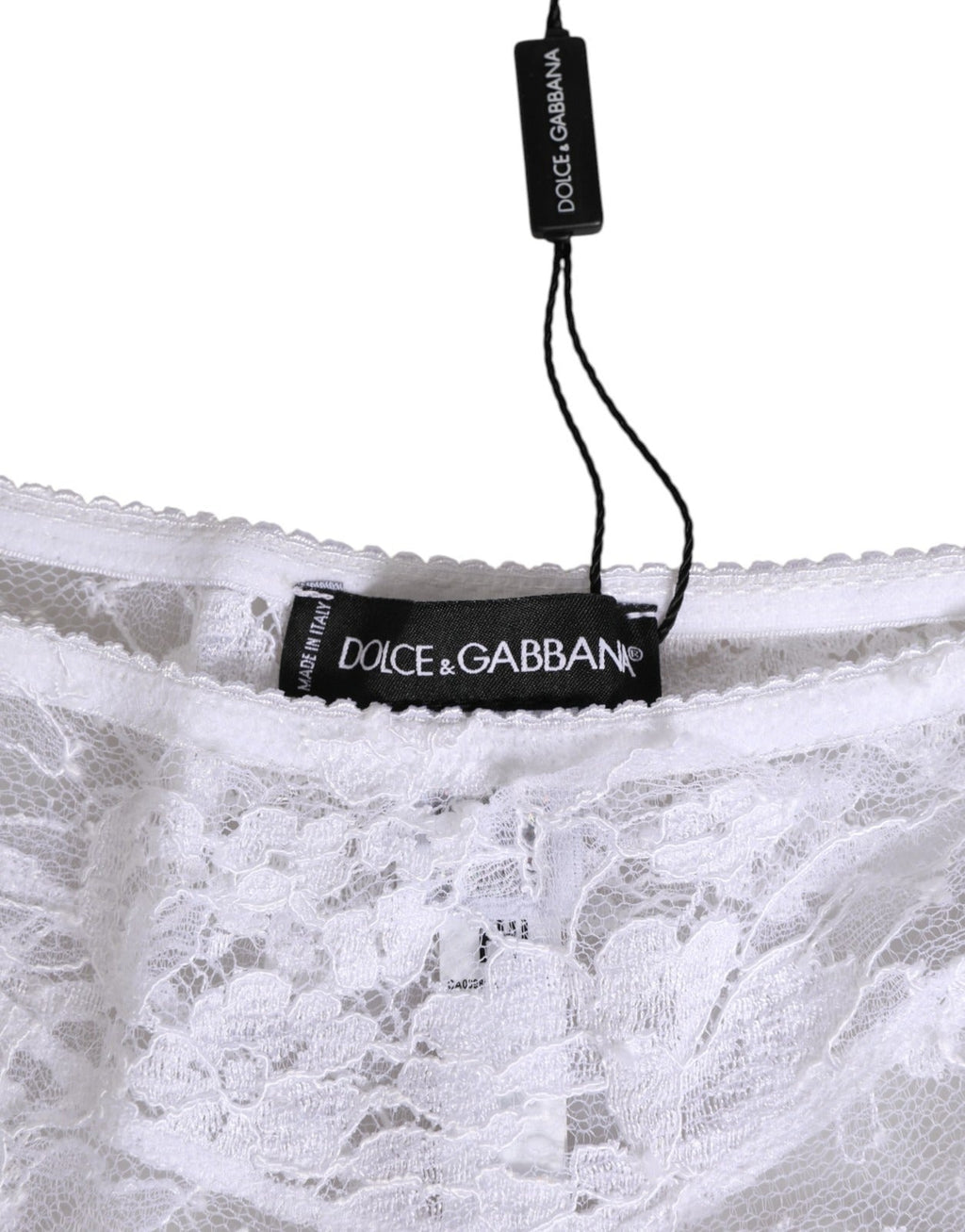 Dolce & Gabbana White Floral Lace Low Rise Panty Underwear