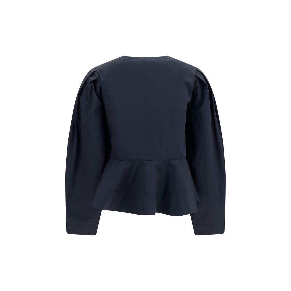 Ganni Black Cotton Blouse