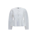Ganni White Cotton Blouse