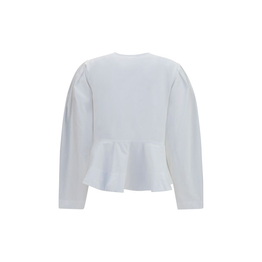 Ganni White Cotton Blouse