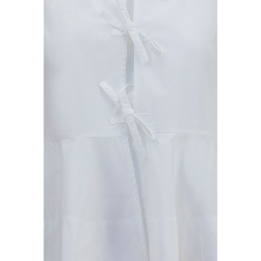 Ganni White Cotton Blouse