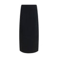 Khaite Black Acetate Long Skirt