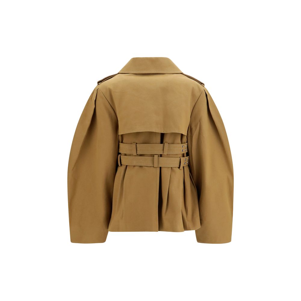 Ganni Beige Cotton Full-Length Jacket