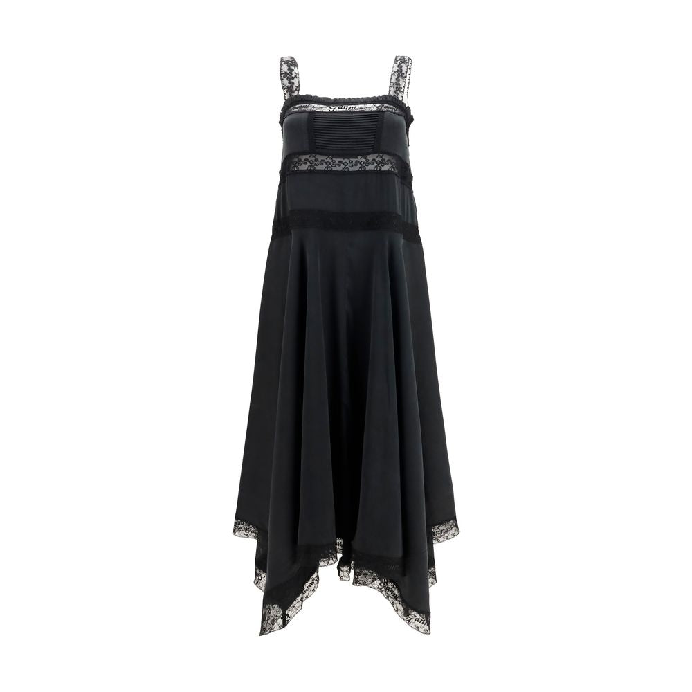 Ganni Black Silk Casual Dress